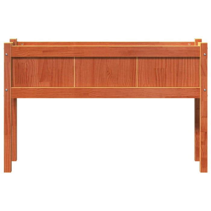 Portavaso per fioriera aiuola rialzata piante fiori giardino terrazze set da 2 con piedini in cera legno di pino massiccio marrone 02_0039023