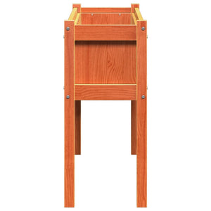 Portavaso per fioriera aiuola rialzata piante fiori giardino terrazze set da 2 con piedini in cera legno di pino massiccio marrone 02_0039023