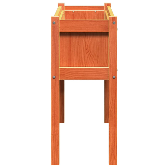 Portavaso per fioriera aiuola rialzata piante fiori giardino terrazze set da 2 con piedini in cera legno di pino massiccio marrone 02_0039023