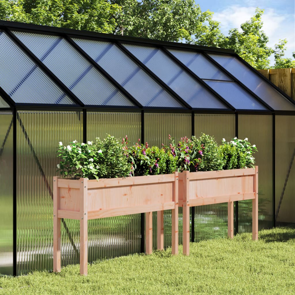 Fioriere da Giardino 2 pz con Gambe Legno Massello di Douglas 837571