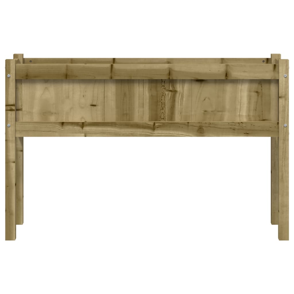 Vaso per fioriera aiuola rialzata piante fiori terrazza giardino con piedini 110 x 31 x 70 cm legno di pino impregnato marrone 02_0038148