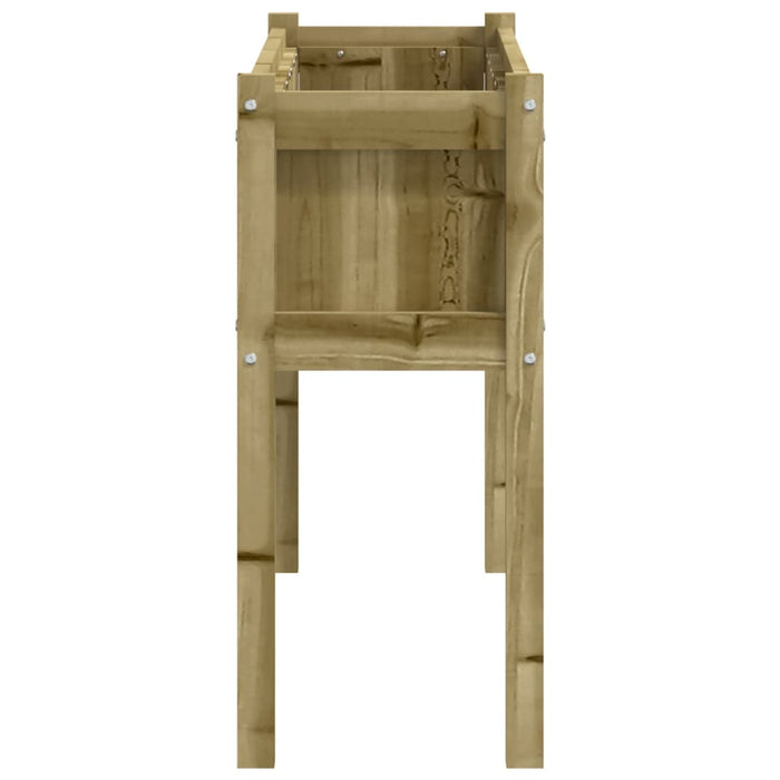 Vaso per fioriera aiuola rialzata piante fiori terrazza giardino con piedini 110 x 31 x 70 cm legno di pino impregnato marrone 02_0038148
