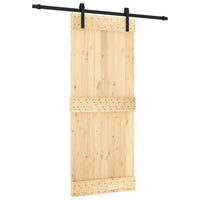 Porta Scorrevole con Set Hardware 85x210 cm Legno Massello Pinocod mxl 94161