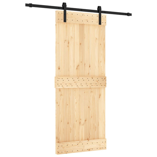Porta Scorrevole con Set Hardware 85x210 cm Legno Massello Pinocod mxl 94161