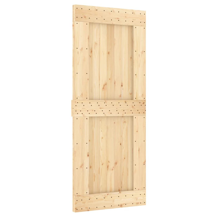 Porta Scorrevole con Set Hardware 85x210 cm Legno Massello Pino 3202977