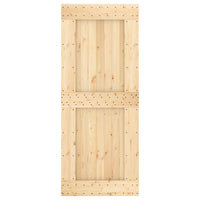 Porta Scorrevole con Set Hardware 85x210 cm Legno Massello Pino