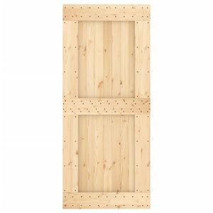 Porta Scorrevole con Set Hardware 90x210 cm Legno Massello Pino 3202978