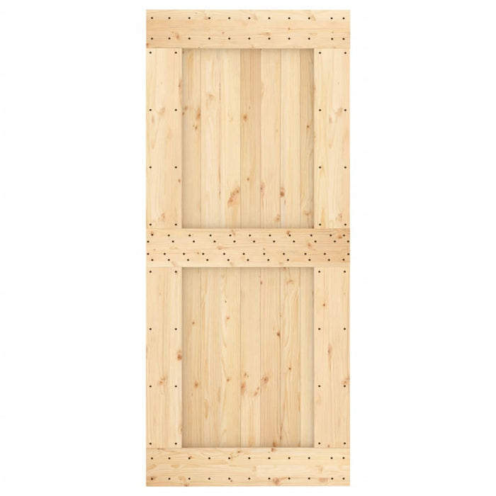 Porta Scorrevole con Set Hardware 90x210 cm Legno Massello Pino 3202978