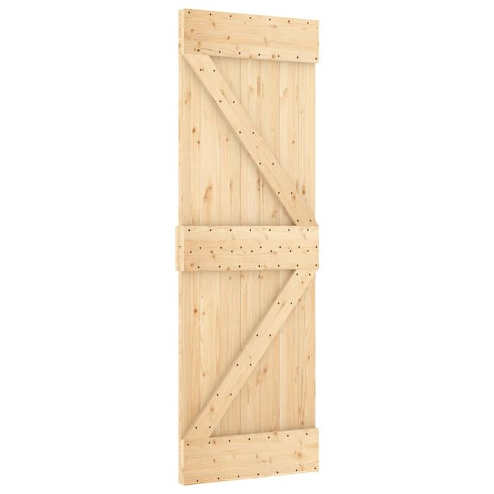 Porta Scorrevole con Set Hardware 70x210 cm Legno Massello Pino 3202983