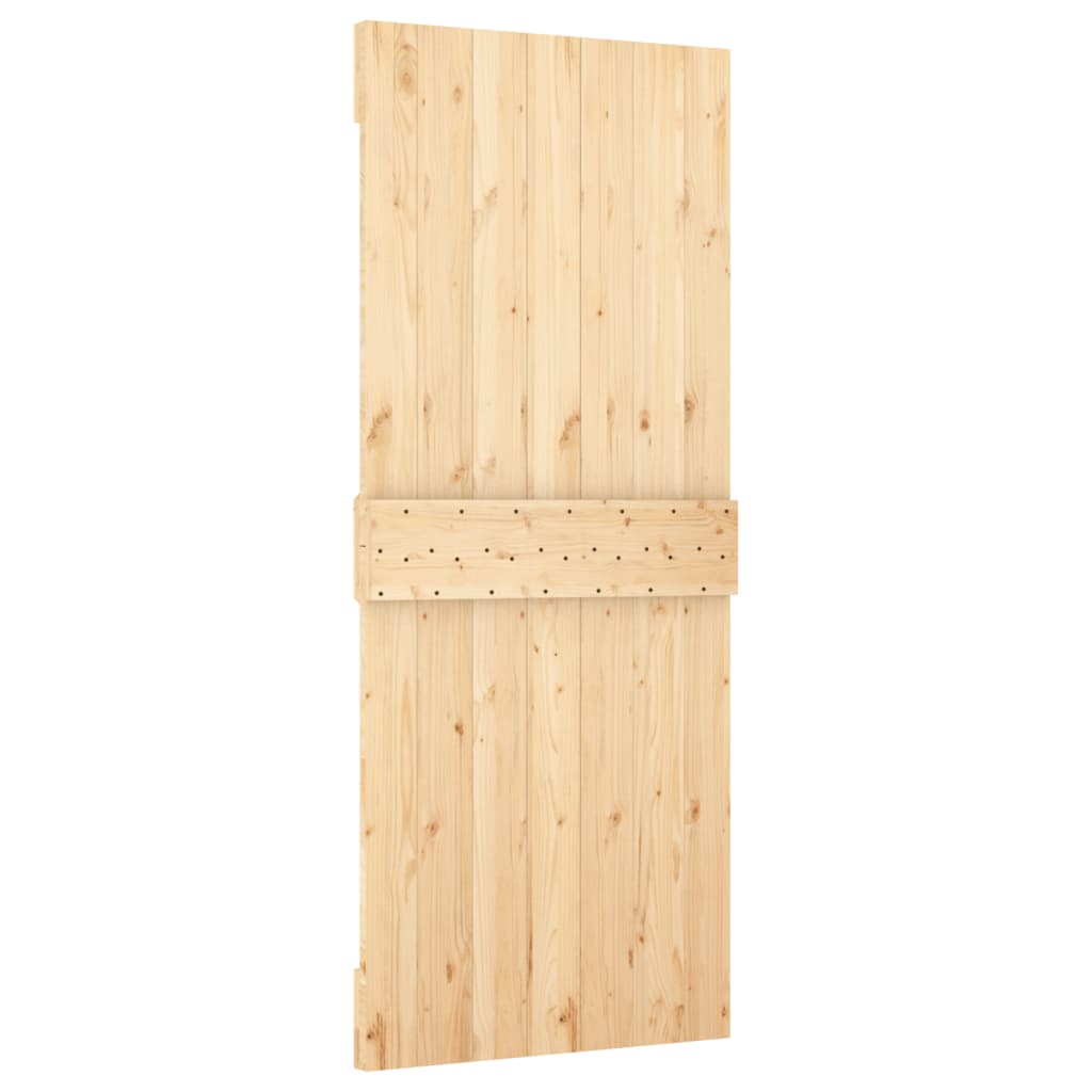 Porta Scorrevole con Set Hardware 85x210 cm Legno Massello Pino 3202984