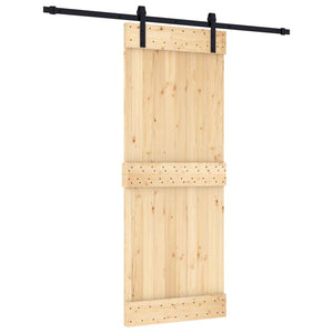 Porta Scorrevole con Set Hardware 80x210 cm Legno Massello Pinocod mxl 70147
