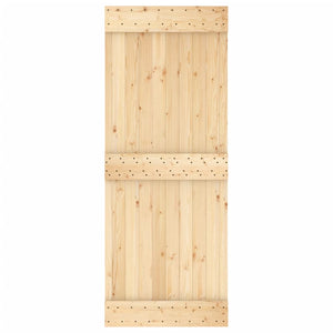 Porta Scorrevole con Set Hardware 80x210 cm Legno Massello Pino 3202987