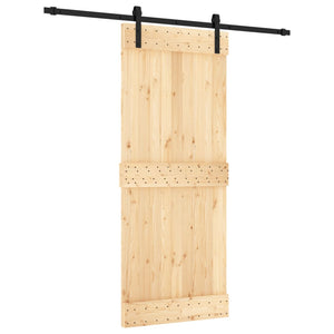 Porta Scorrevole con Set Hardware 85x210 cm Legno Massello Pinocod mxl 118097