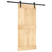 Porta Scorrevole con Set Hardware 95x210 cm Legno Massello Pinocod mxl 94165