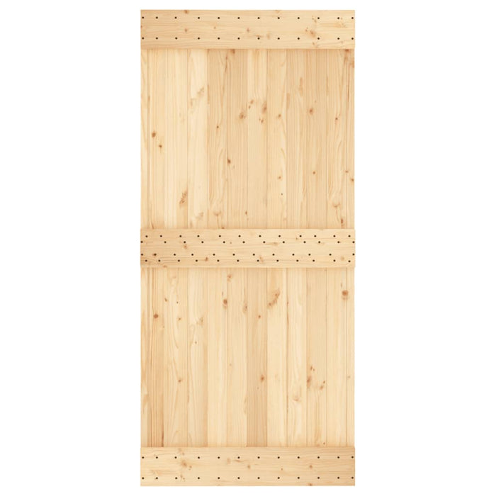 Porta Scorrevole con Set Hardware 95x210 cm Legno Massello Pino 3202990