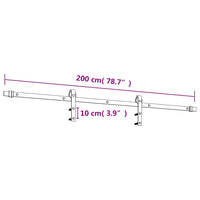 Porta Scorrevole con Set Hardware 95x210 cm Legno Massello Pino 3202990