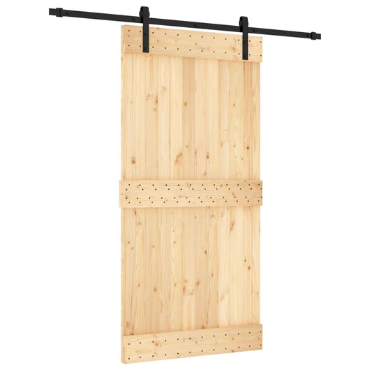 Porta Scorrevole con Set Hardware 100x210cm Legno Massello Pino 3202991
