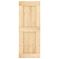 Porta Scorrevole con Set Hardware 80x210 cm Legno Massello Pino 3202993