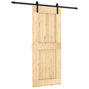 Porta Scorrevole con Set Hardware 85x210 cm Legno Massello Pino