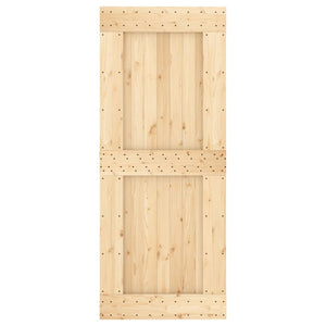 Porta Scorrevole con Set Hardware 85x210 cm Legno Massello Pino 3202994