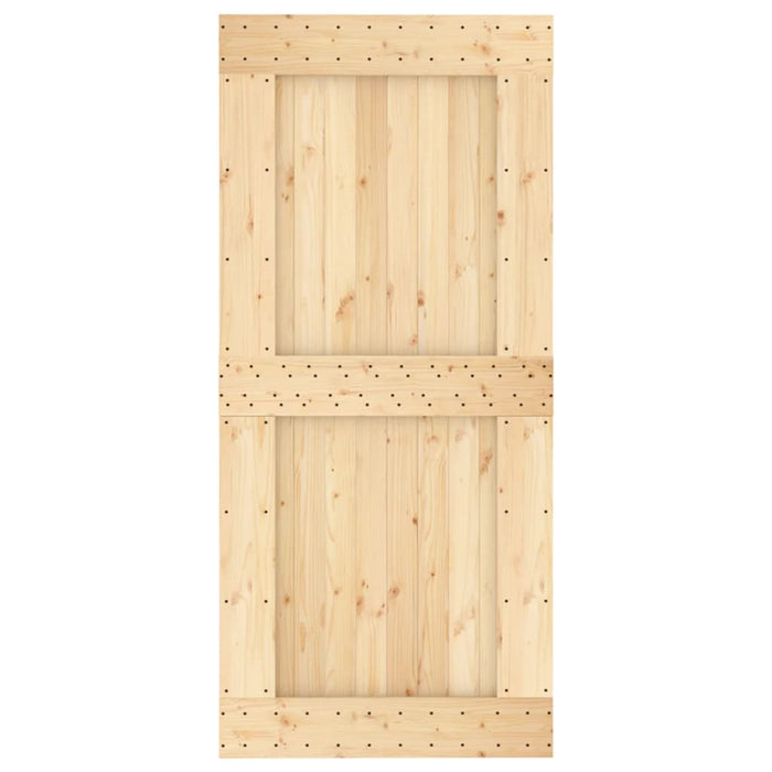 Porta Scorrevole con Set Hardware 95x210 cm Legno Massello Pino 3202996