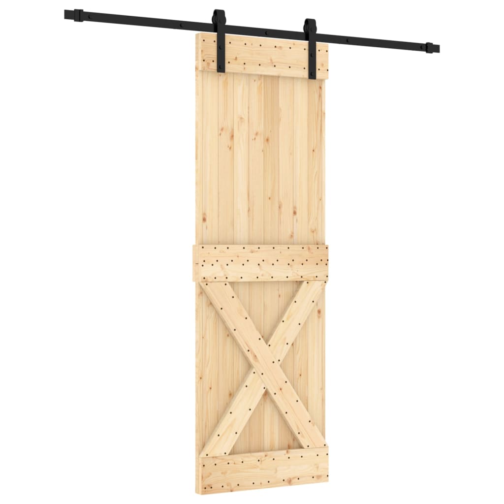 Porta Scorrevole con Set Hardware 70x210 cm Legno Massello Pinocod mxl 70150
