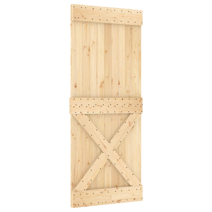 Porta Scorrevole con Set Hardware 85x210 cm Legno Massello Pino 3203000