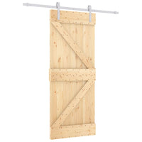 Porta Scorrevole con Set Hardware 85x210 cm Legno Massello Pinocod mxl 94168