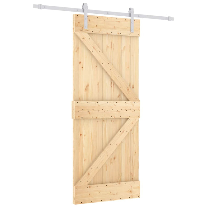 Porta Scorrevole con Set Hardware 80x210 cm Legno Massello Pinocod mxl 69627