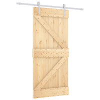 Porta Scorrevole con Set Hardware 90x210 cm Legno Massello Pino 3203007