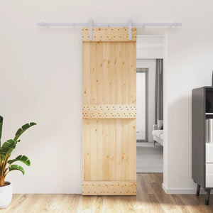 Porta Scorrevole con Set Hardware 70x210 cm Legno Massello Pino 3203008