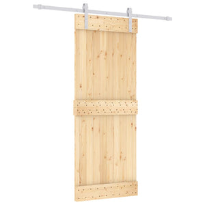 Porta Scorrevole con Set Hardware 80x210 cm Legno Massello Pino 3203009