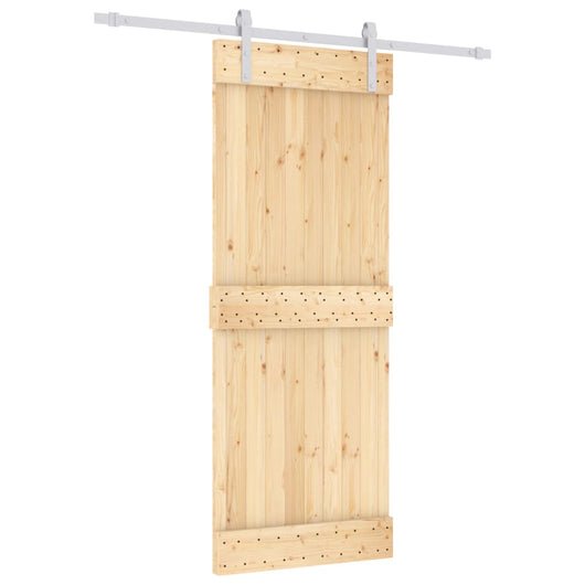 Porta Scorrevole con Set Hardware 80x210 cm Legno Massello Pino 3203009