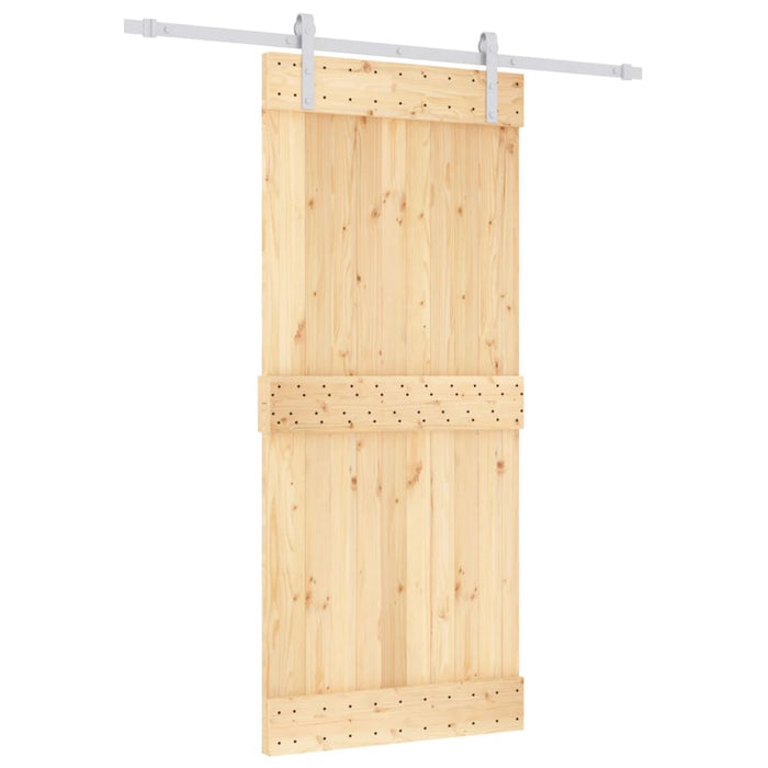 Porta Scorrevole con Set Hardware 90x210 cm Legno Massello Pino 3203011