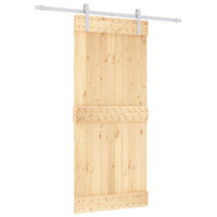 Porta Scorrevole con Set Hardware 90x210 cm Legno Massello Pinocod mxl 94169