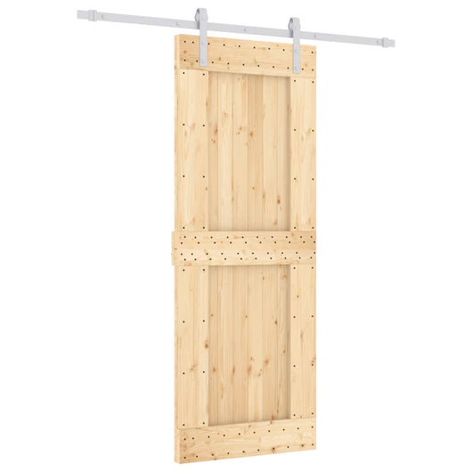 Porta Scorrevole con Set Hardware 80x210 cm Legno Massello Pino 3203013