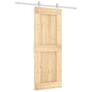 Porta Scorrevole con Set Hardware 80x210 cm Legno Massello Pinocod mxl 94170