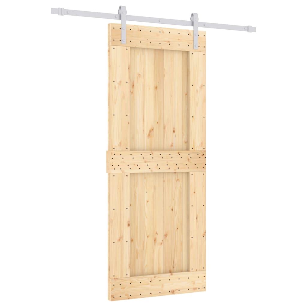 Porta Scorrevole con Set Hardware 85x210 cm Legno Massello Pinocod mxl 118103