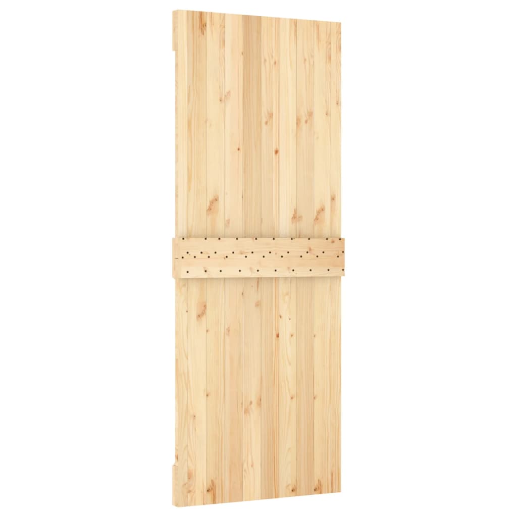 Porta Scorrevole con Set Hardware 80x210 cm Legno Massello Pino 3203017