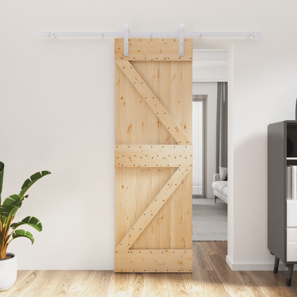 Porta Scorrevole con Set Hardware 70x210 cm Legno Massello Pino 3203020