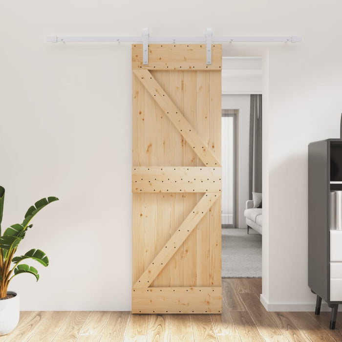 Porta Scorrevole con Set Hardware 70x210 cm Legno Massello Pino 3203020