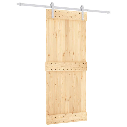 Porta Scorrevole con Set Hardware 85x210 cm Legno Massello Pino 3203028