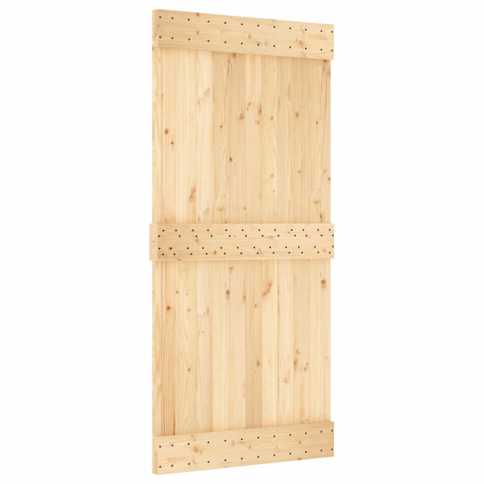 Porta Scorrevole con Set Hardware 95x210 cm Legno Massello Pino 3203030