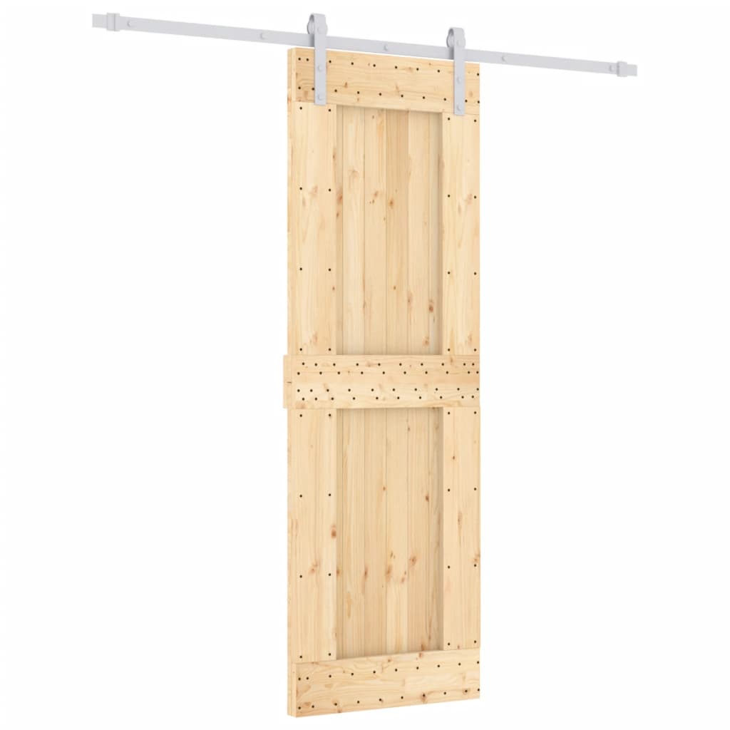 Porta Scorrevole con Set Hardware 70x210 cm Legno Massello Pino 3203032