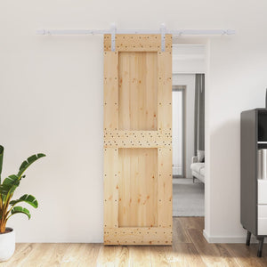 Porta Scorrevole con Set Hardware 70x210 cm Legno Massello Pino 3203032
