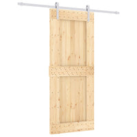 Porta Scorrevole con Set Hardware 85x210 cm Legno Massello Pino
