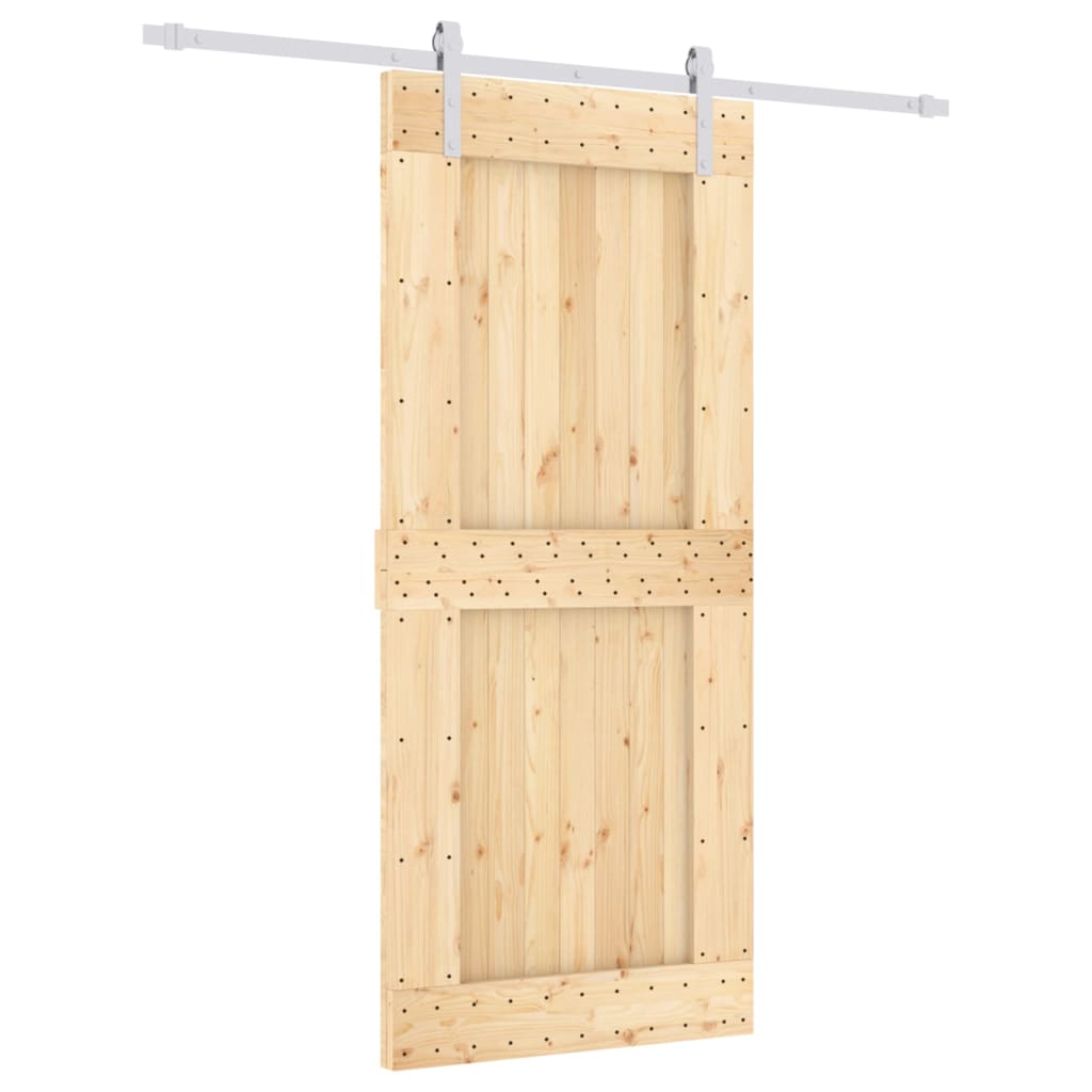 Porta Scorrevole con Set Hardware 90x210 cm Legno Massello Pinocod mxl 118107