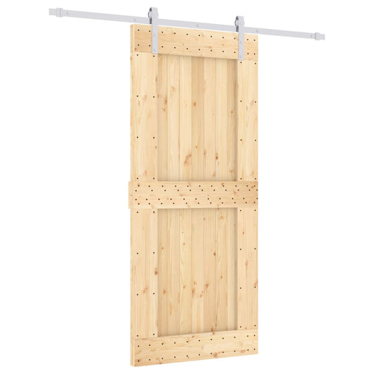 Porta Scorrevole con Set Hardware 90x210 cm Legno Massello Pinocod mxl 118107
