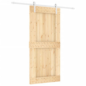 Porta Scorrevole con Set Hardware 95x210 cm Legno Massello Pino 3203036