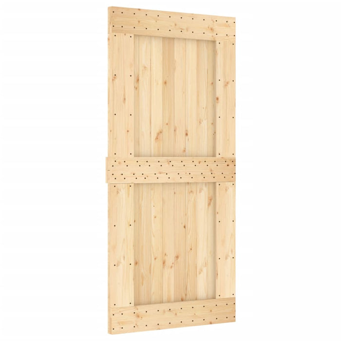 Porta Scorrevole con Set Hardware 95x210 cm Legno Massello Pino